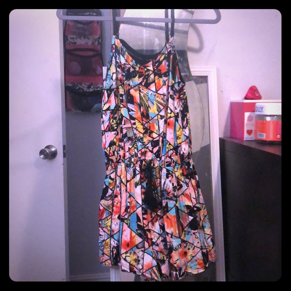 Geometric shape beach romper